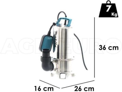 Makita PF1110 Elektrische Tauchpumpe für Schmutzwasser – 1100 Watt